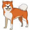 akita guard dog cartoon image